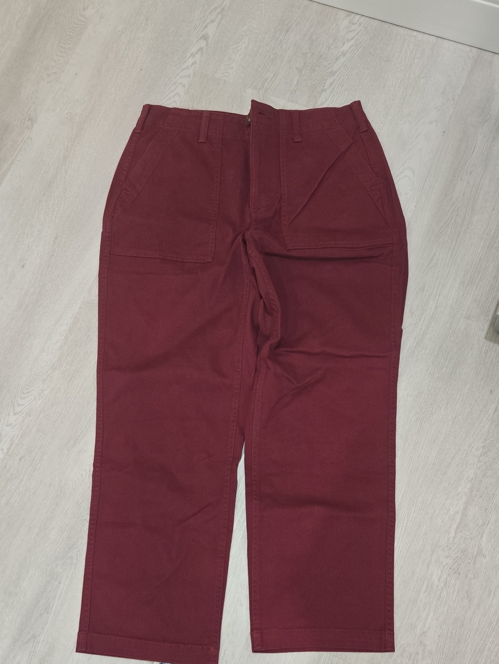 Women's Petite High Rise Chino Utility Straight Leg Pants
